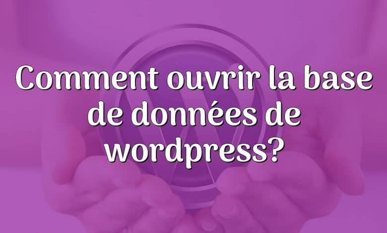 Comment ouvrir la base de données de wordpress?