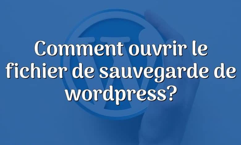 Comment ouvrir le fichier de sauvegarde de wordpress?