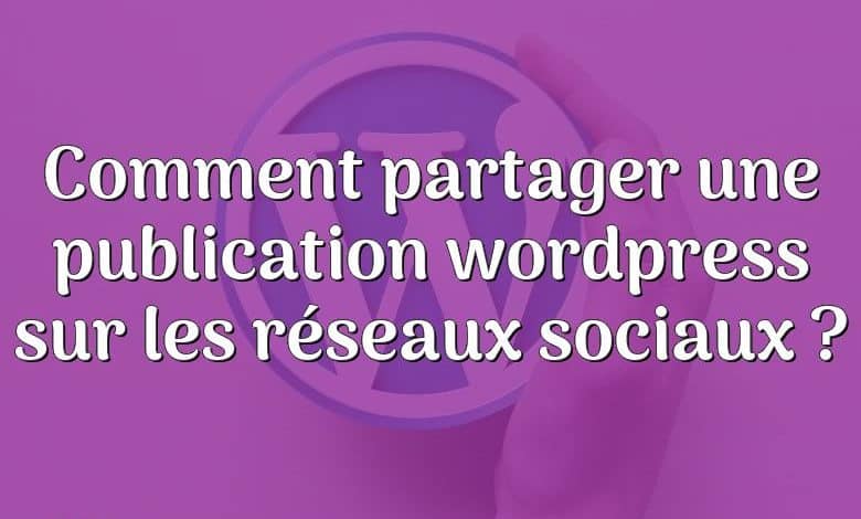 Comment partager une publication wordpress sur les réseaux sociaux ?