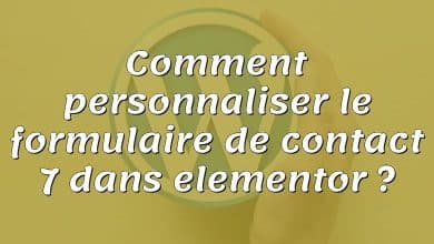 Comment personnaliser le formulaire de contact 7 dans elementor ?