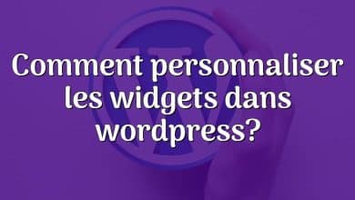 Comment personnaliser les widgets dans wordpress?
