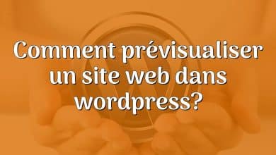 Comment prévisualiser un site web dans wordpress?