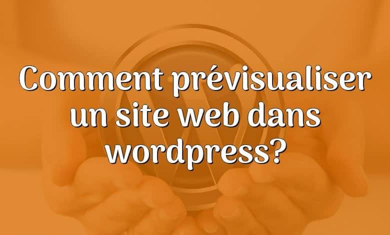 Comment prévisualiser un site web dans wordpress?