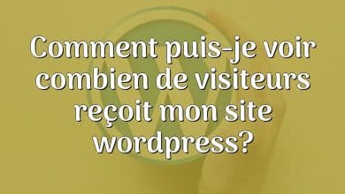 Comment puis-je voir combien de visiteurs reçoit mon site wordpress?