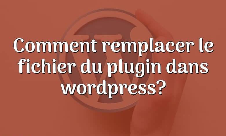 Comment remplacer le fichier du plugin dans wordpress?