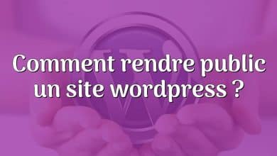 Comment rendre public un site wordpress ?