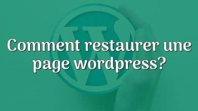 Comment restaurer une page wordpress?