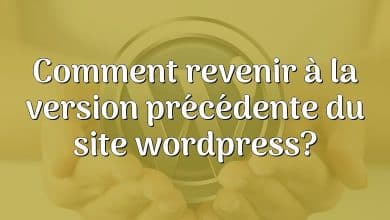 Comment revenir à la version précédente du site wordpress?