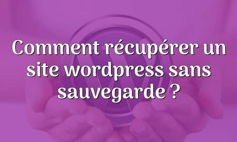 Comment récupérer un site wordpress sans sauvegarde ?