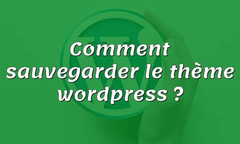 Comment sauvegarder le thème wordpress ?