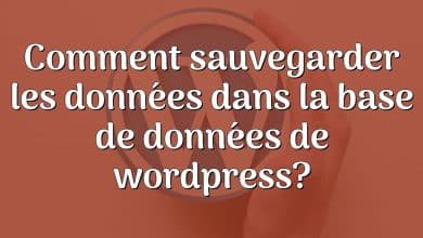 Comment sauvegarder les données dans la base de données de wordpress?