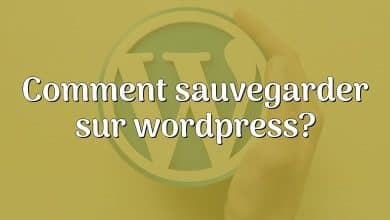 Comment sauvegarder sur wordpress?