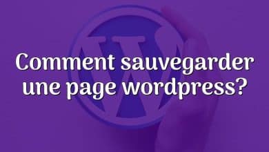 Comment sauvegarder une page wordpress?