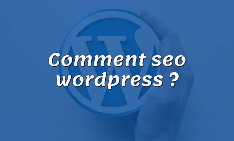 Comment seo wordpress ?