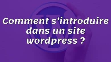 Comment s’introduire dans un site wordpress ?