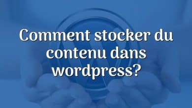 Comment stocker du contenu dans wordpress?