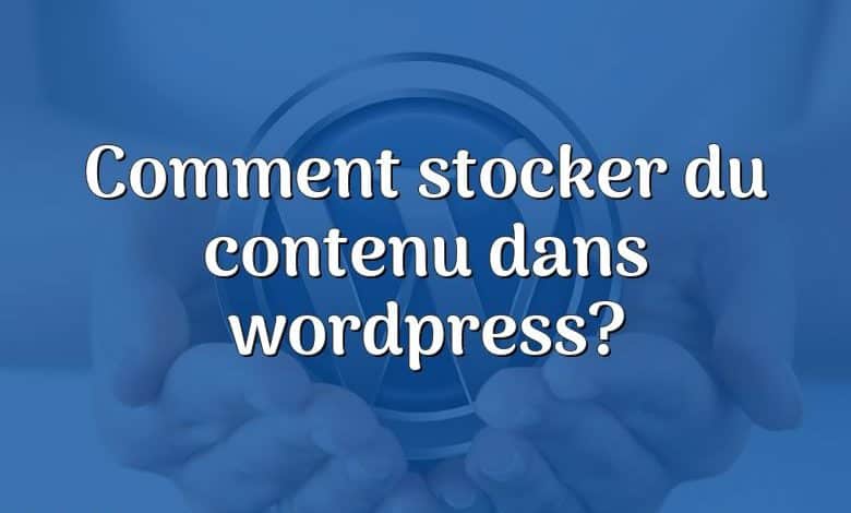 Comment stocker du contenu dans wordpress?