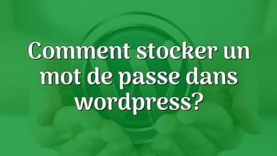 Comment stocker un mot de passe dans wordpress?