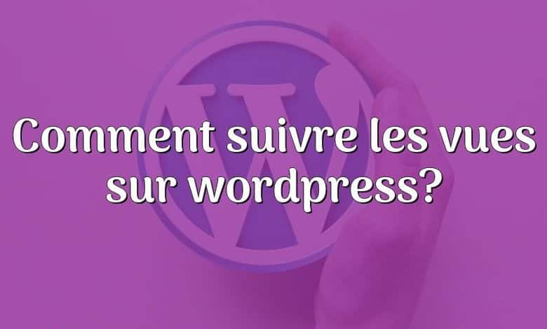 Comment suivre les vues sur wordpress?