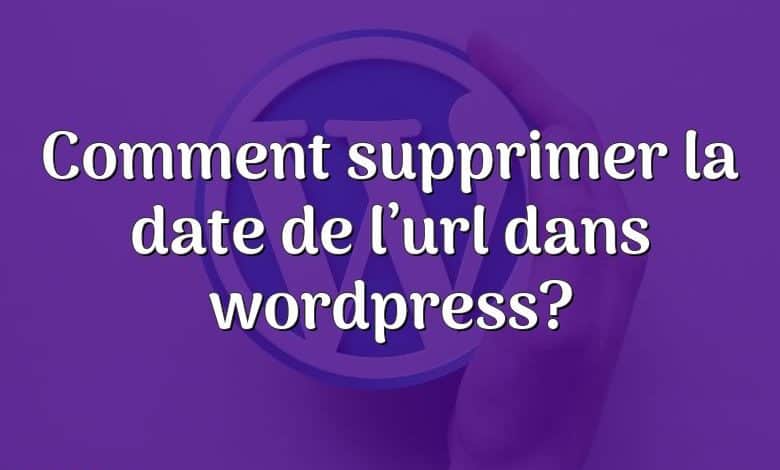 Comment supprimer la date de l’url dans wordpress?