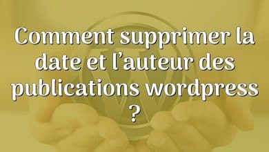 Comment supprimer la date et l’auteur des publications wordpress ?