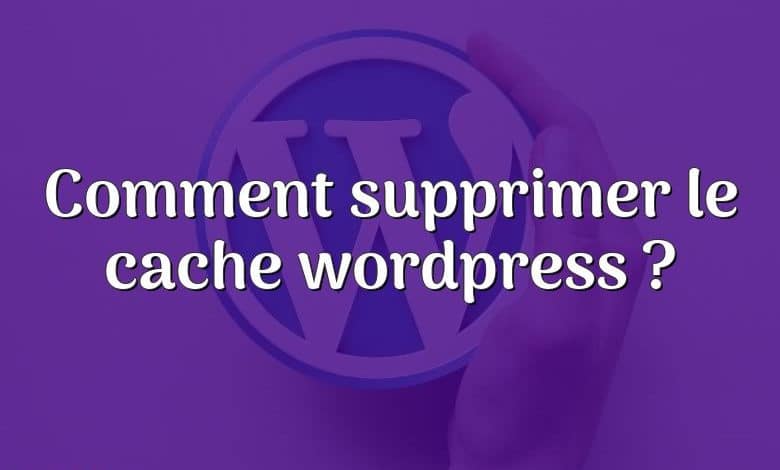 Comment supprimer le cache wordpress ?