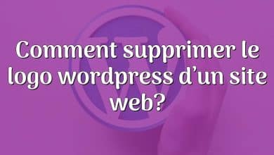 Comment supprimer le logo wordpress d’un site web?