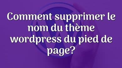 Comment supprimer le nom du thème wordpress du pied de page?