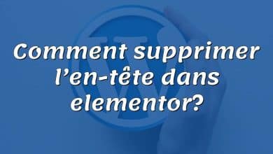 Comment supprimer l’en-tête dans elementor?