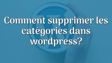 Comment supprimer les catégories dans wordpress?