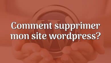 Comment supprimer mon site wordpress?