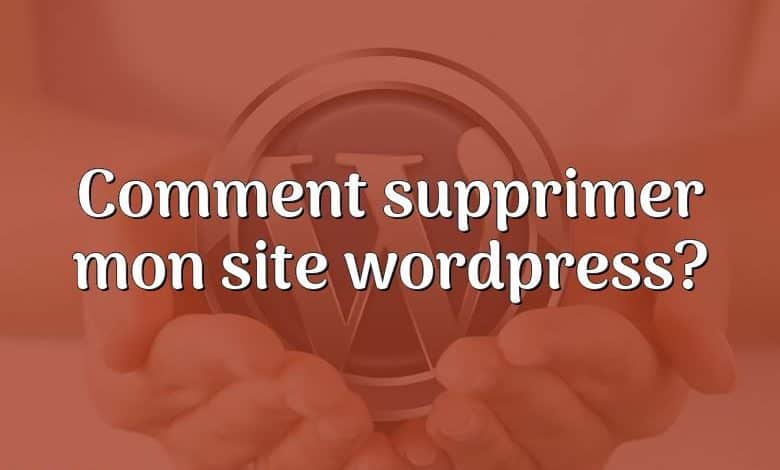 Comment supprimer mon site wordpress?