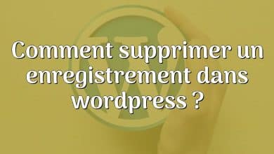 Comment supprimer un enregistrement dans wordpress ?