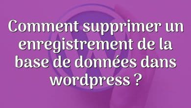 Comment supprimer un enregistrement de la base de données dans wordpress ?