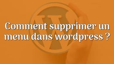 Comment supprimer un menu dans wordpress ?