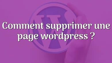 Comment supprimer une page wordpress ?