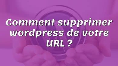 Comment supprimer wordpress de votre URL ?