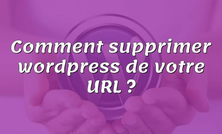 Comment supprimer wordpress de votre URL ?