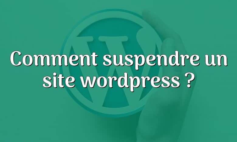 Comment suspendre un site wordpress ?