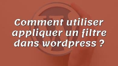 Comment utiliser appliquer un filtre dans wordpress ?