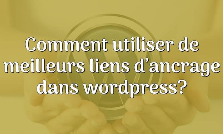 Comment utiliser de meilleurs liens d’ancrage dans wordpress?