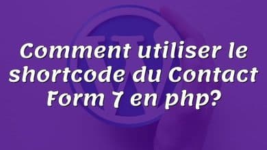 Comment utiliser le shortcode du Contact Form 7 en php?