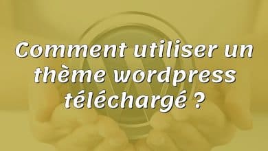 Comment utiliser un thème wordpress téléchargé ?