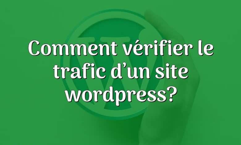 Comment vérifier le trafic d’un site wordpress?