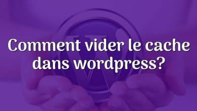 Comment vider le cache dans wordpress?