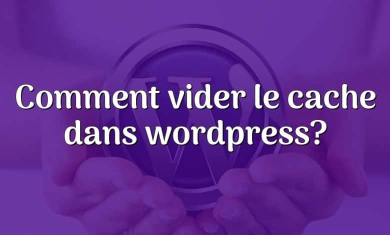 Comment vider le cache dans wordpress?