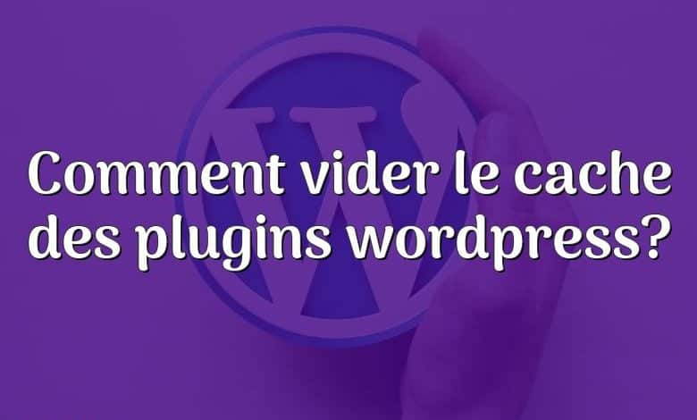 Comment vider le cache des plugins wordpress?