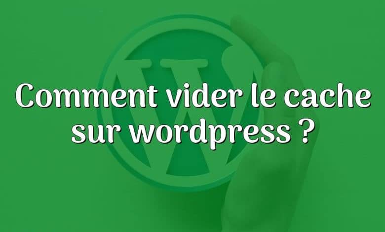 Comment vider le cache sur wordpress ?