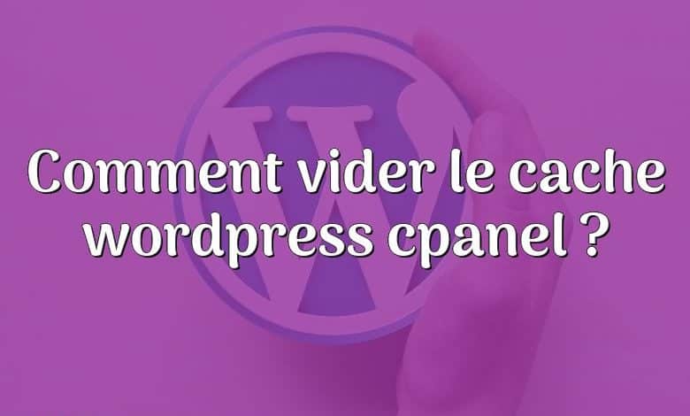 Comment vider le cache wordpress cpanel ?