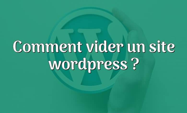 Comment vider un site wordpress ?